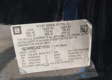 2014 Chevrolet Silverado 1500 1Lt from USA, damaged, VIN 1GCVKREC2EZ115760